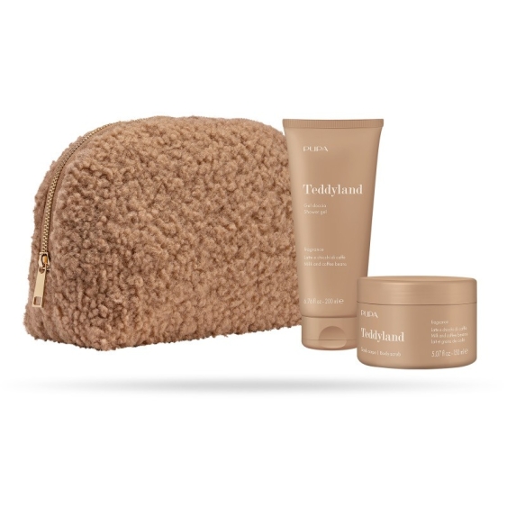 Pupa Teddyland Latte E Chicci Di CaffÃ - Gel doccia 200 ml - Scrub Corpo 150 Ml + Pochette