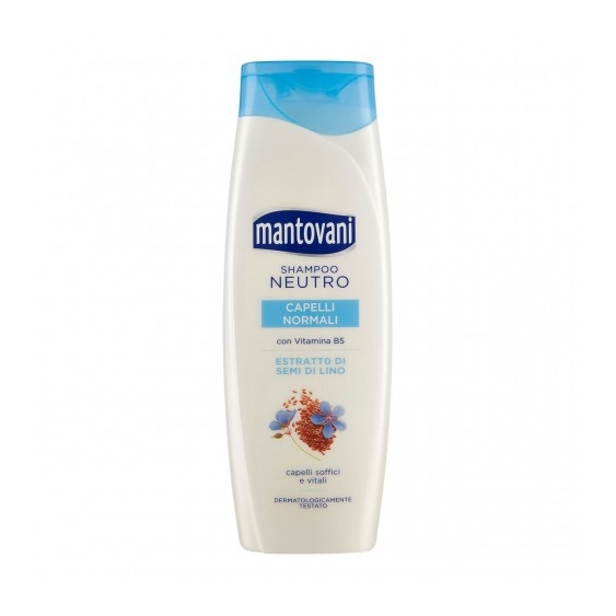 Mantovani Shampoo Neutro Per Capelli Normali Con Estratto Di Semi Di Lino 400 ml