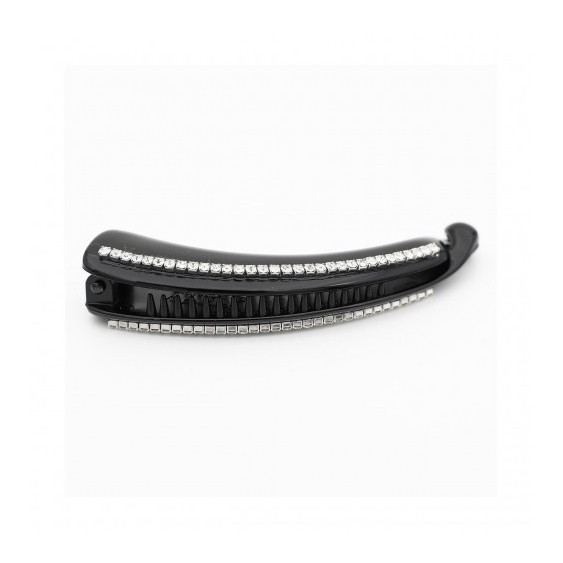Ib Fashion Hair Pinza A Banana Nera Con Strass