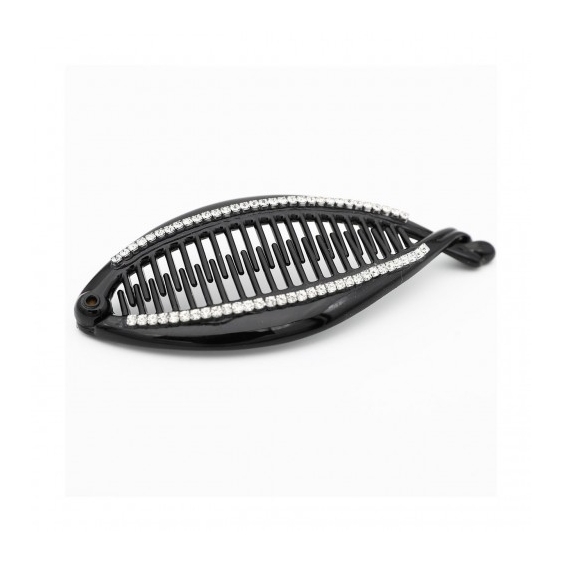 Ib Fashion Hair Pinza a Pesce Nera Con Strass