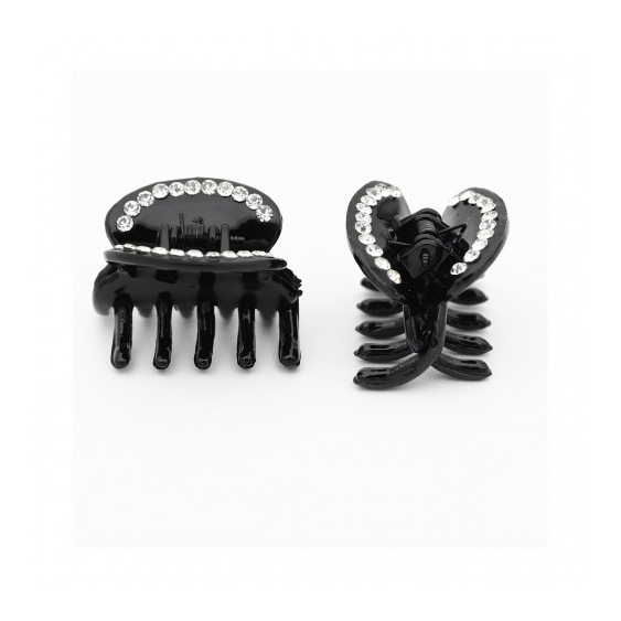Ib Fashion Hair 144N - 2 Pinze A Tartaruga Nere Con Strass