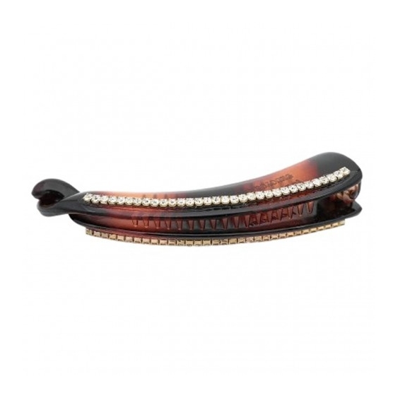 Ib Fashion Hair Pinza A Banana Tartarugata con Strass Taglia M