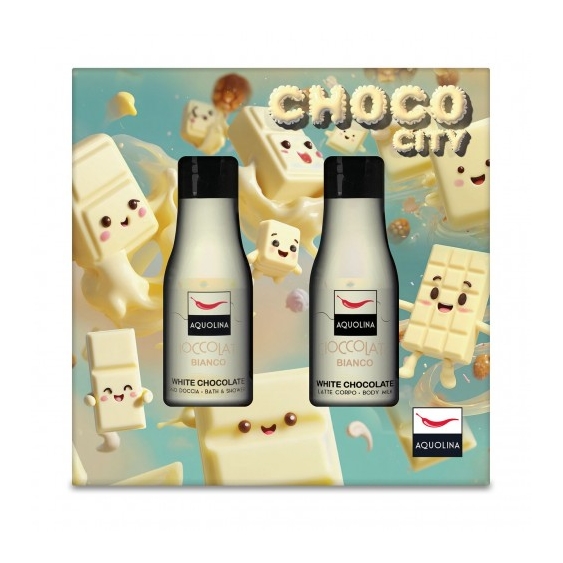 Aquolina Choco city Cioccolato Bianco - Bagno Doccia 125 ml + Latte Corpo 125 ml