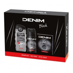 Denim Black - Shower Gel 250 Ml + Deo Spray 150 Ml + After Shave 100 Ml