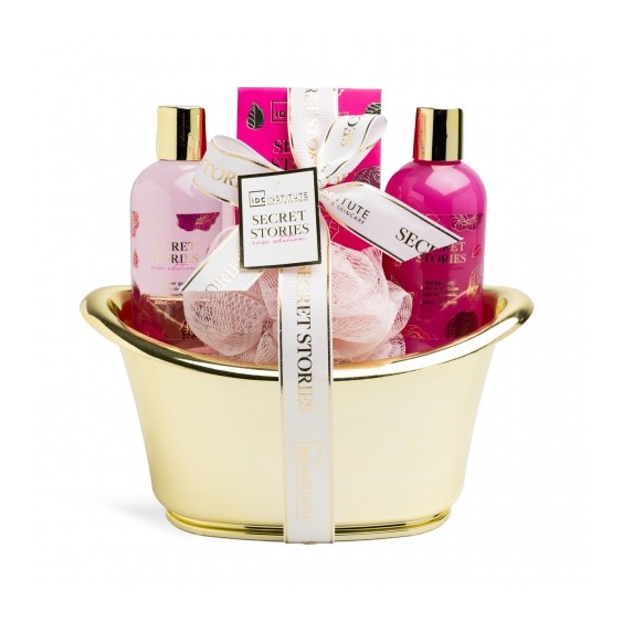 Idc Institute Secret Stories Rose Edition - Gel doccia 200 Ml + Bagnoschiuma 200 Ml + Sali Da Bagno 200 g + Spugna