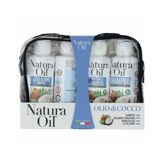 Natura Oil Olio Di Cocco - Latte Corpo 100 Ml + Shampoo 100 Ml + Balsamo 100 Ml + Bagnodoccia 100 Ml
