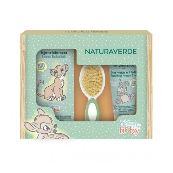 Naturaverde Disney Baby - Bagnoschiuma 200 Ml + Crema Per Il Cambio 100 Ml + Spazzola