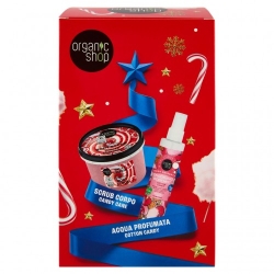 Organic Shop Cofanetto Delizie Dolci - Scrub Corpo Candy Cane 250 ml + Acqua Profumata Cotton Candy 100 ml