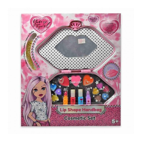 You Go Girl Lip Shape Handbag -Set di cosmetici per bambini