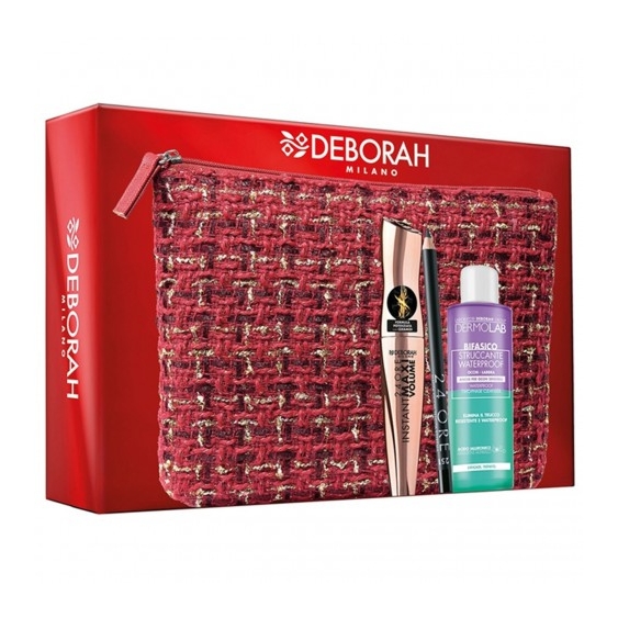 Deborah Mascara 24ore Instant Max Volume + Struccante Bifasico + Matita occhi 24ore + Pochette 