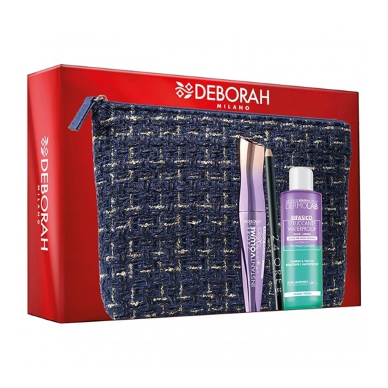 Deborah Mascara Instant Up To The Stars + Matita occhi 24ore + struccante bifasico + Pochette