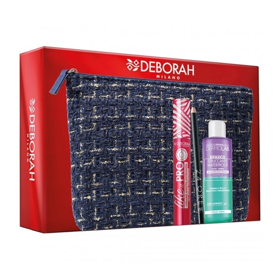 Deborah Mascara Like a Pro + Matita occhi 24ore + struccante bifasico + Pochette