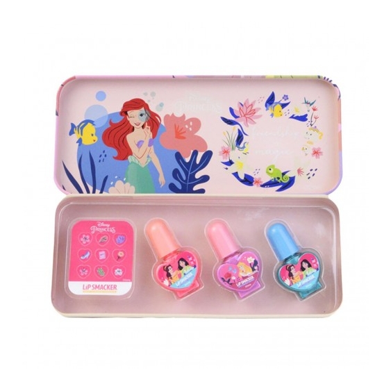 Lip Smacker Disney Princess - Custodia in Latta + 3 Smalti per Unghie