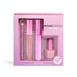 Magic Studio Rose Quartz Complete Glam - Eyeliner Pen + Mascara + Lip Gloss + Smalto