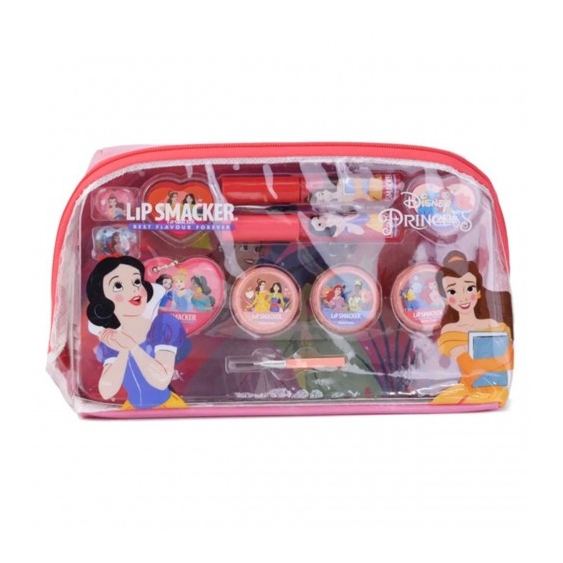 Lip Smacker Disney Princess Essential Makeup Bag - 2 Lucidalabbra Brillani + 3 Creme Illuminanti + 2 Lucidalabbra Liquidi