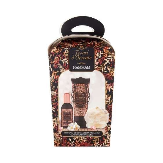 Tesori D'Oriente Hammam - Profumo Aromatico 100 ml + Doccia Crema Aromatica 250 ml + Spugna da Bagno