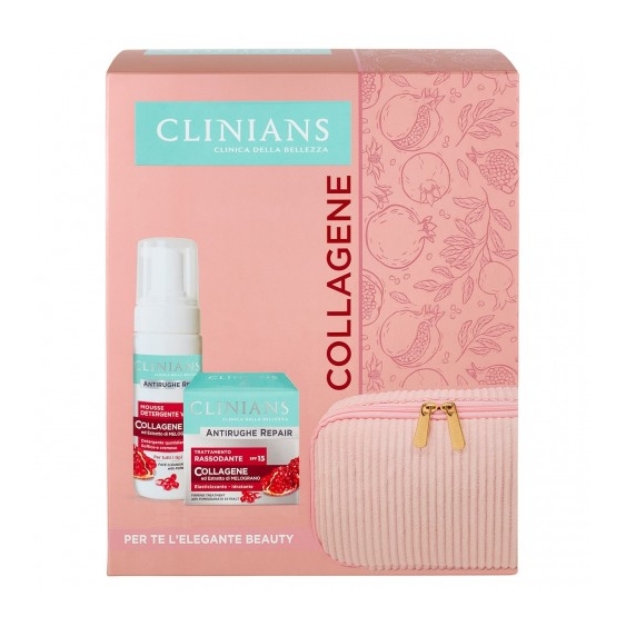 Clinians Antirughe Repair Collagene - Trattamento Rassodante 50 ml + Mousse Detergente Viso 150 ml + Beauty