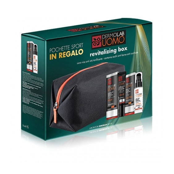 Dermolab Uomo Revitalizing Box - Siero viso + Contorno occhi + Pochette