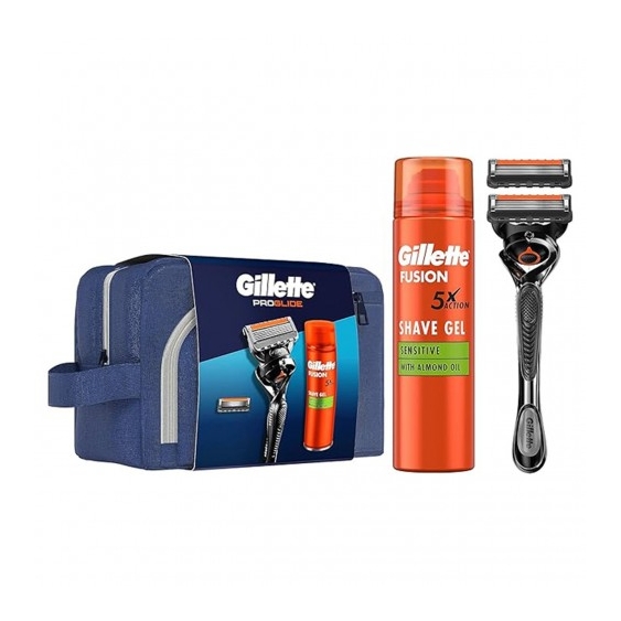 Gillette Kit Proglide Fusion - Rasoio + schiuma da barba + astuccio da viaggio