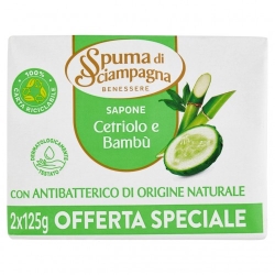 Spuma Di Sciampagna Sapone Cetriolo e Bambù 125g x 2