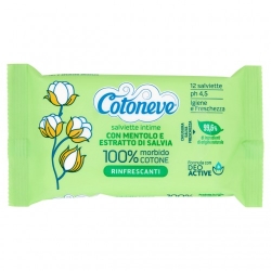 Cotoneve 12 Salviette Intime con Mentolo e Estratto di Salvia
