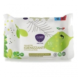 Clendy 15 Salviettine Igienizzanti all'Aloe Vera e Menta