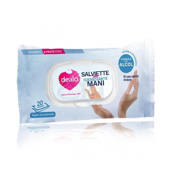 Dealo 20 Salviette Igienizzanti Mani Con alcool