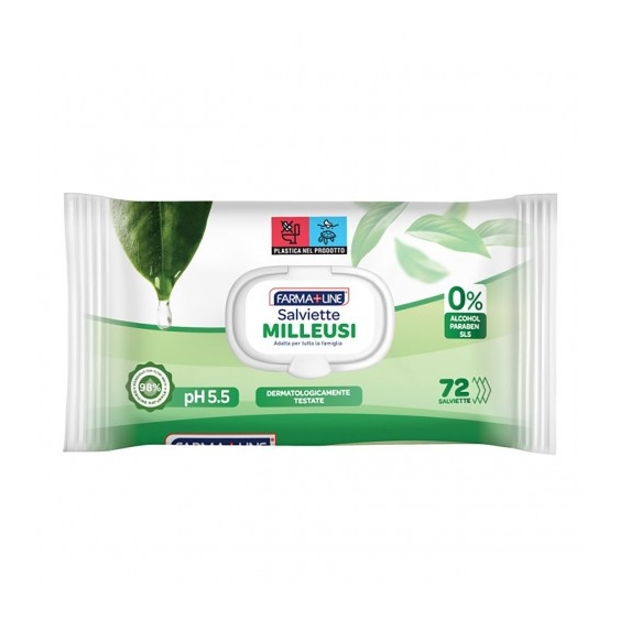 Farmaline 72 Salviette Milleusi a pH 5.5