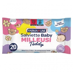 Farmaline Teddy - 20 Salviette Baby Milleusi