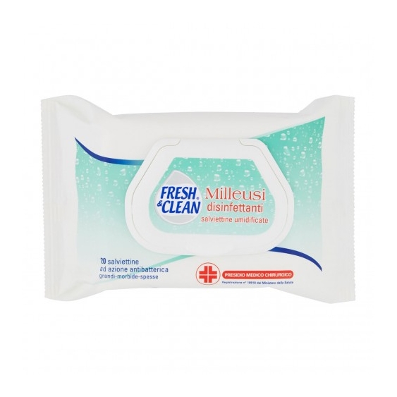 Fresh & Clean Milleusi Disinfettanti - 20 salviettine ad azione antibatterica