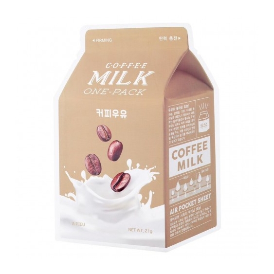 A'Pieu Coffee Milk One-Pack - Maschera Viso In Tessuto Idratante E Rivitalizzante Per Pelli Secche