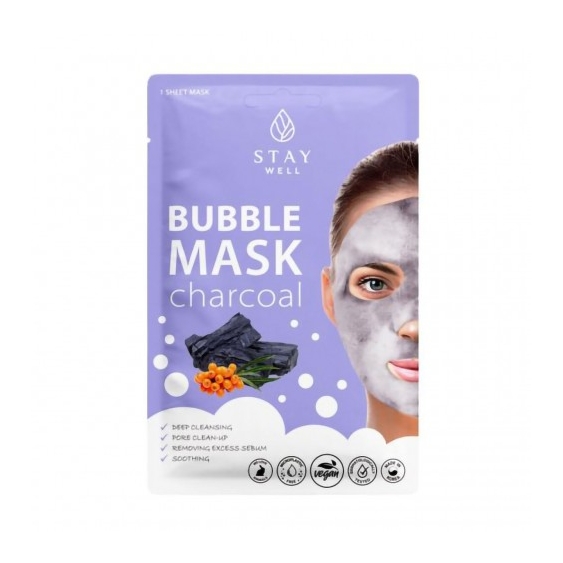 Stay Well Bubble Mask Charcoal - Maschera Purificante Detossinante Al Carbone