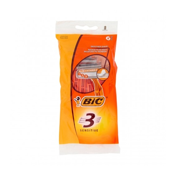 Bic 3 Sensitive - 6 Rasoi A 3 Lame Usa E Getta Da Uomo
