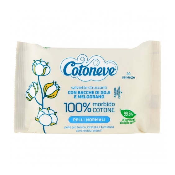 Cotoneve 20 Salviette Struccanti Con Bacche Di Goji E Melograno
