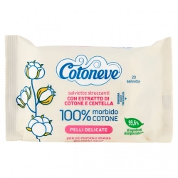 Cotoneve 20 Salviette Struccanti Con Estratto Di Cotone E Centella