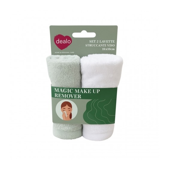 Dealo Make Up Remover - Set Di 2 Lavette Struccanti Viso Da 18X10 Cm