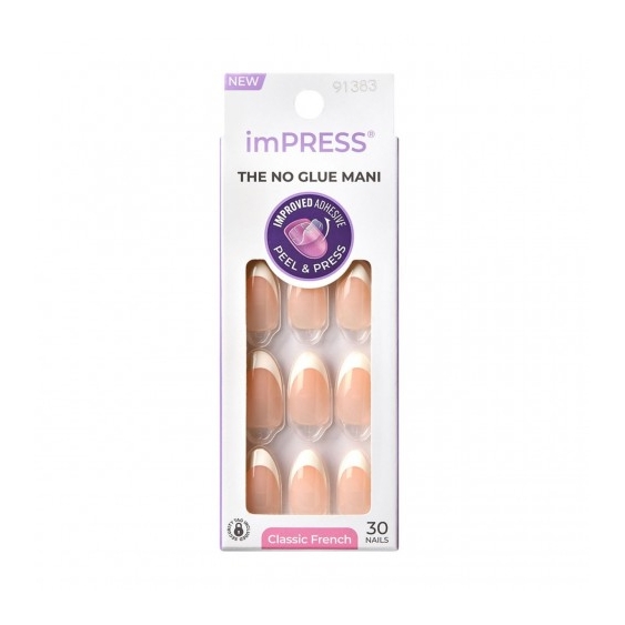 Kiss Impress Impress The No Glue Mani - Classic French 30 Unghie Adesive