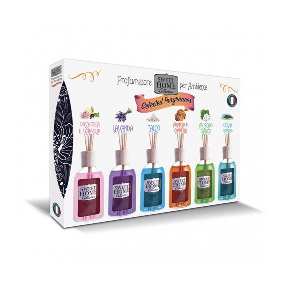 Sweet Home Profumatore Per Ambiente Selected Fragrances - 6 Fragranze Per Ambiente Con Bastoncini