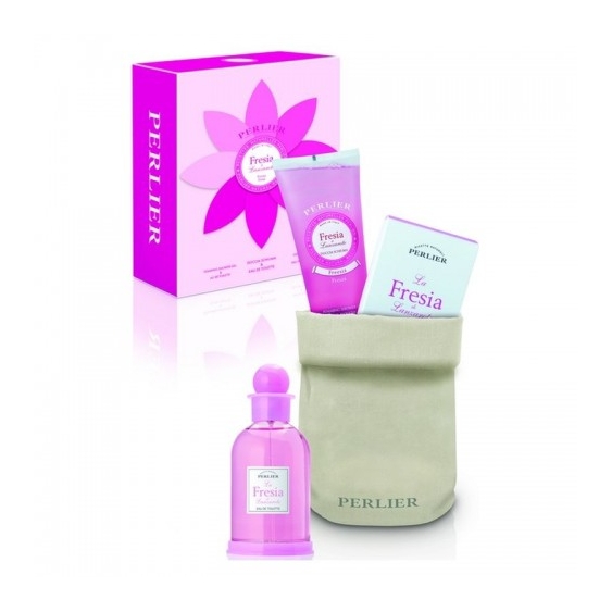 Perlier Fresia Di Lanzarote - Doccia Schiuma 200 Ml + Sapone Liquido 300 Ml + Eau De Toilette 100 Ml