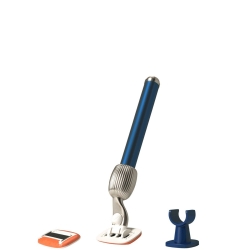 Fler The Rasor Starter Set Midnight - Rasoio Riutilizzabile E Sostenibile Con Lame Lubrificate Rolatek