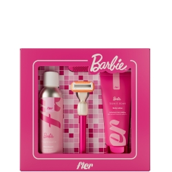 Fler Cofanetto Barbie That Pink Set - Rasoio + Mousse per depilazione 200 ml + Lozione corpo 200 ml