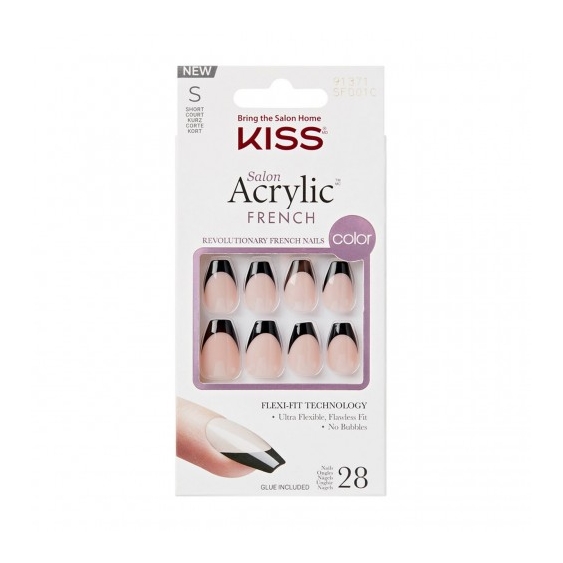 Kiss SFO01C Salon Acrylic French 28 unghie