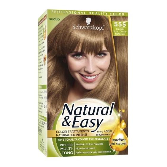 Schwarzkopf Tinta Per Capelli Colorazione Permanente Natural & Easy N 555 Castano Scuro Dorato Naturale
