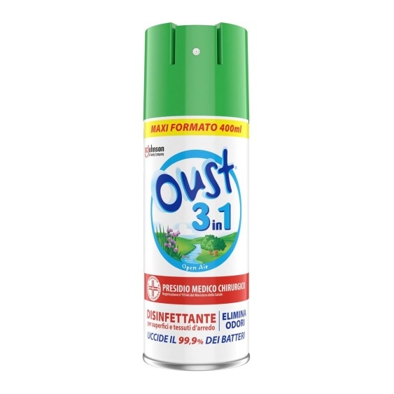 Oust 3 In 1 Open Air - Disinfettante E Dodorante Per Superfici E Tessuti 400 Ml